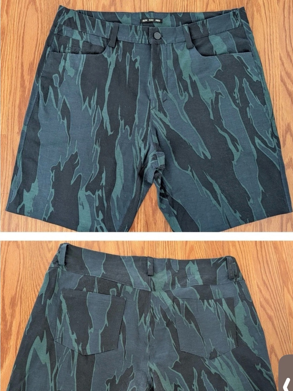 Sun Day Red Abstract Camo Performance Shorts Black Dark Green Tiger Woods NWT 34